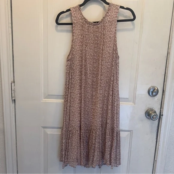 Anthropologie Baby Pink Floral Midi Dress - Picture 3 of 6